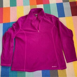 Eddie Bauer Magenta Quarter-Zip Top